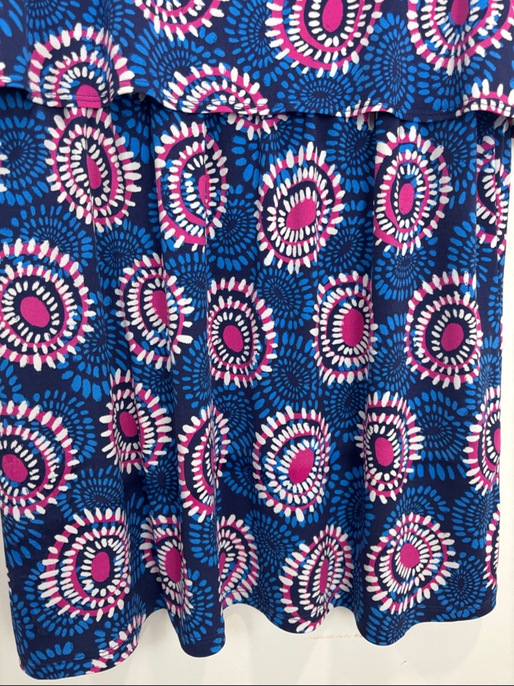 Hatley Blue Pink Geometric Print Sleeveless Dress Size XL Boho Tassel Summer - Picture 4 of 14